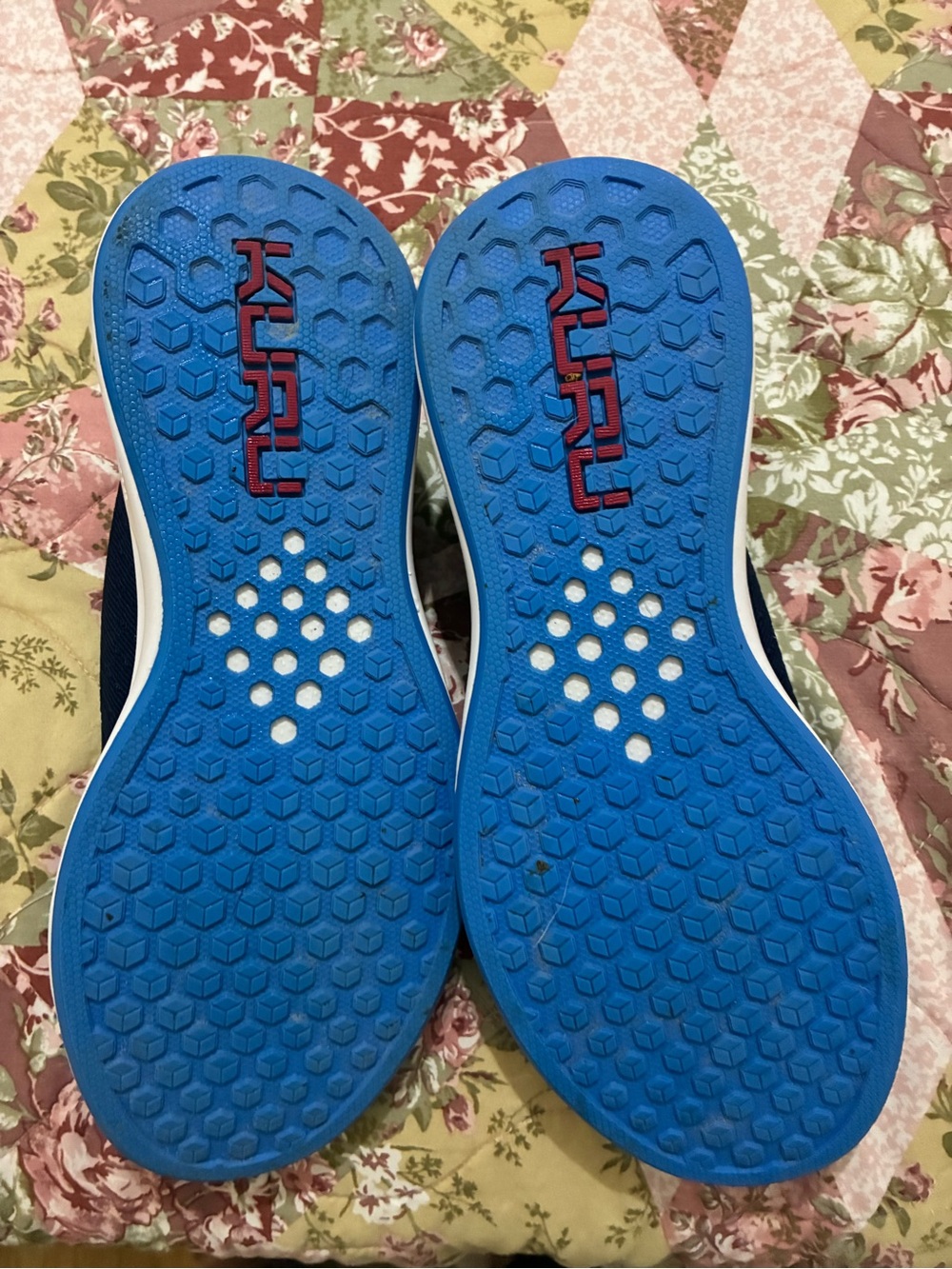 KURU Blue Outsole Sneakers with Red Logo Accents